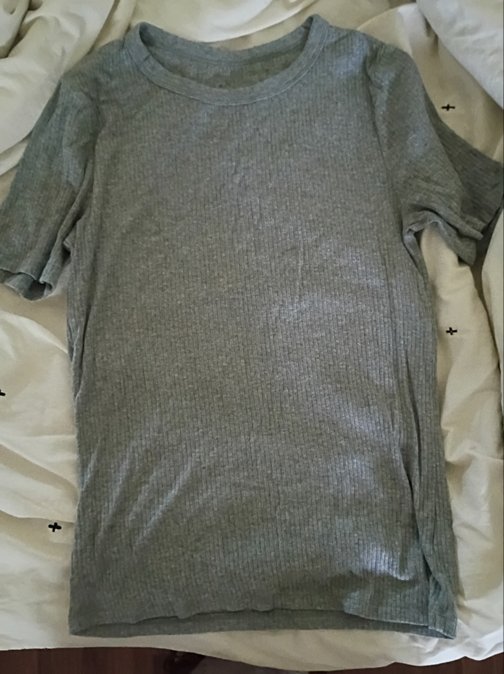 A new day Gray Ribbed Knit Top